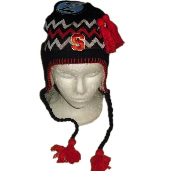 Syracuse Orange University Zephyr Mens Adult Beanie Winter Tassel Hat New - Picture 1 of 2